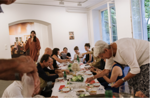 Activation of the installation by sharing a dinner in the show, Coalmine Winterthur, July 2022 Activation of the installation by sharing a dinner in the show, Coalmine Winterthur, July 2022